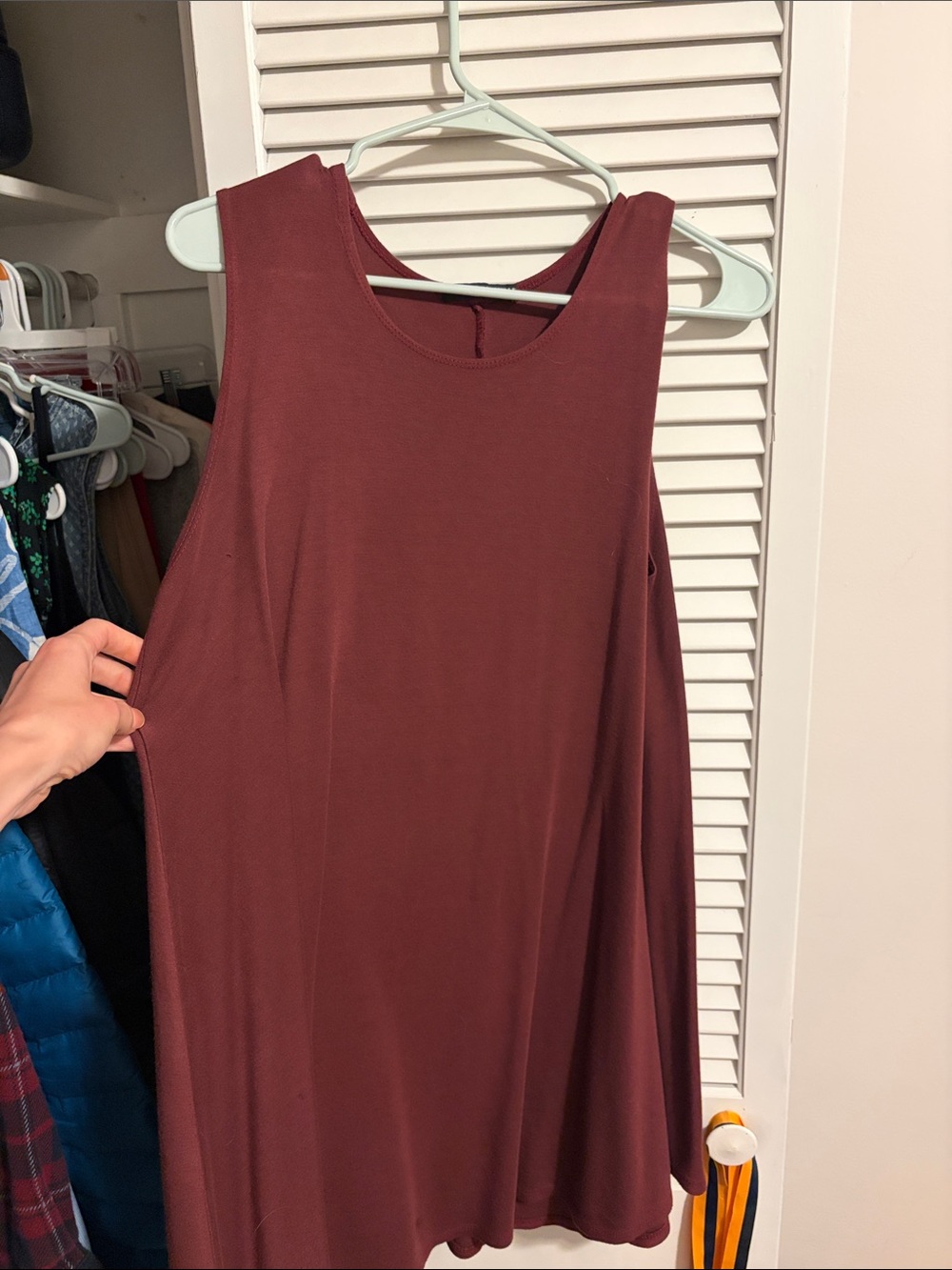 Brandi Melville Sleeveless Swing Tank Dress in Deep Wine